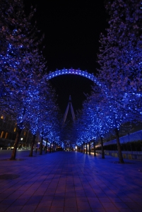 Det var redan m&ouml;rkt n&auml;r vi klev ner fr&aring;n London Eye, men vyn var inte mindre fantastisk. (TK Kwok)